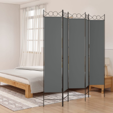 vidaXL 5 paneles antracitszürke szövet térelválasztó 200x200 cm bútor