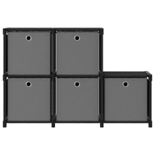 vidaXL 5 rekeszes fekete szövet bemutató polc dobozokkal 103x30x72,5cm (322603) bútor