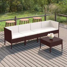 vidaXL 5 részes barna polyrattan kerti ülőgarnitúra párnákkal kerti bútor