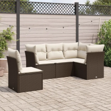 vidaXL 5 részes barna polyrattan kerti ülőgarnitúra párnával kerti bútor