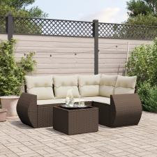 vidaXL 5 részes barna polyrattan kerti ülőgarnitúra párnával kerti bútor