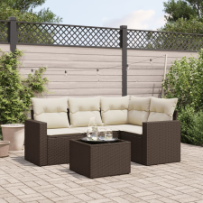 vidaXL 5 részes barna polyrattan kerti ülőgarnitúra párnával kerti bútor