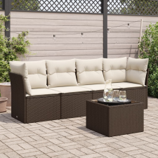 vidaXL 5 részes barna polyrattan kerti ülőgarnitúra párnával kerti bútor