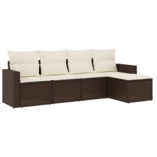 vidaXL 5 részes barna polyrattan kerti ülőgarnitúra párnával (3218883) kerti bútor