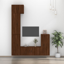 vidaXL 5 részes barna tölgy színű szerelt fa TV-szekrényszett bútor