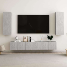 vidaXL 5 részes betonszürke forgácslap TV-szekrényszett bútor