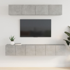 vidaXL 5 részes betonszürke szerelt fa TV-szekrényszett bútor