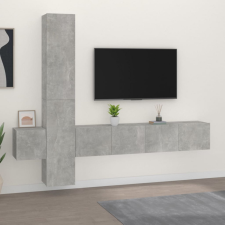 vidaXL 5 részes betonszürke szerelt fa TV-szekrényszett bútor