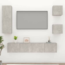 vidaXL 5 részes betonszürke szerelt fa TV-szekrényszett bútor