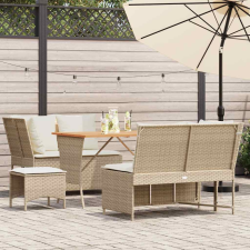vidaXL 5 részes bézs polyrattan kerti ülőgarnitúra párnákkal kerti bútor