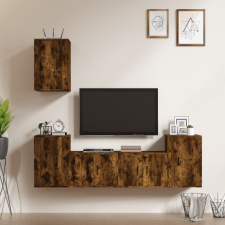 vidaXL 5 részes füstös tölgy színű szerelt fa TV-szekrényszett bútor