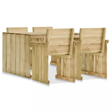 vidaXL 5 részes kültéri impregnált fenyőfa étkezőgarnitúra kerti bútor