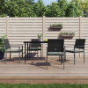 vidaXL 5-részes polyrattan és acél kerti étkezőgarnitúra párnával (3187005)