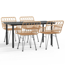 vidaXL 5 részes polyrattan kerti étkezőgarnitúra (3157862) kerti bútor