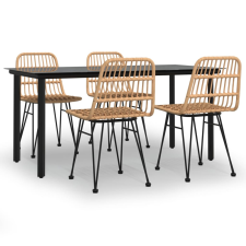 vidaXL 5 részes polyrattan kerti étkezőgarnitúra (3157890) kerti bútor
