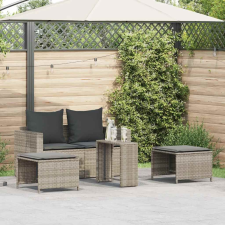 vidaXL 5 részes polyrattan kerti kanapé garnitúra párnákkal stackable kerti bútor