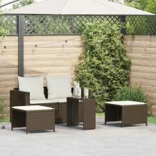 vidaXL 5 részes polyrattan kerti kanapé garnitúra párnákkal stackable kerti bútor