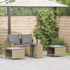 vidaXL 5 részes polyrattan kerti kanapé garnitúra párnákkal stackable kerti bútor