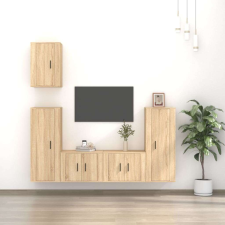 vidaXL 5 részes sonoma tölgy színű szerelt fa TV-szekrényszett bútor