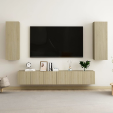 vidaXL 5 részes sonoma-tölgyszínű forgácslap TV-szekrényszett bútor