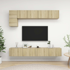 vidaXL 5 részes sonoma-tölgyszínű forgácslap TV-szekrényszett bútor