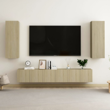 vidaXL 5 részes sonoma-tölgyszínű forgácslap TV-szekrényszett bútor