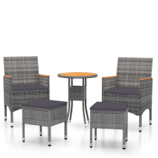 vidaXL 5 részes szürke polyrattan kerti ülőgarnitúra (3058477) kerti bútor