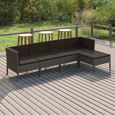 vidaXL 5 részes szürke polyrattan kerti ülőgarnitúra párnákkal kerti bútor