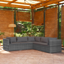 vidaXL 5-részes szürke polyrattan kerti ülőgarnitúra párnákkal kerti bútor