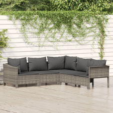 vidaXL 5 részes szürke polyrattan kerti ülőgarnitúra párnákkal kerti bútor