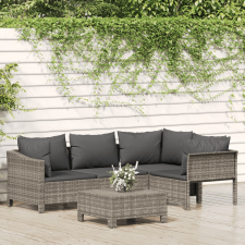 vidaXL 5 részes szürke polyrattan kerti ülőgarnitúra párnákkal kerti bútor