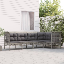 vidaXL 5 részes szürke polyrattan kerti ülőgarnitúra párnákkal kerti bútor