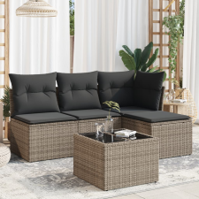 vidaXL 5 részes szürke polyrattan kerti ülőgarnitúra párnákkal kerti bútor