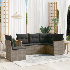 vidaXL 5 részes szürke polyrattan kerti ülőgarnitúra párnákkal kerti bútor