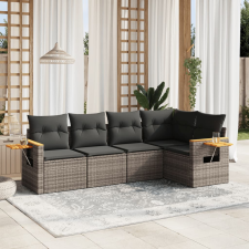 vidaXL 5 részes szürke polyrattan kerti ülőgarnitúra párnákkal kerti bútor