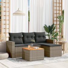 vidaXL 5 részes szürke polyrattan kerti ülőgarnitúra párnákkal kerti bútor