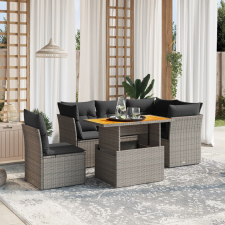vidaXL 5 részes szürke polyrattan kerti ülőgarnitúra párnákkal kerti bútor