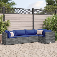 vidaXL 5 részes szürke polyrattan kerti ülőgarnitúra párnákkal kerti bútor