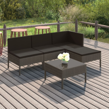 vidaXL 5 részes szürke polyrattan kerti ülőgarnitúra párnákkal kerti bútor
