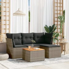 vidaXL 5 részes szürke polyrattan kerti ülőgarnitúra párnákkal kerti bútor