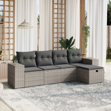 vidaXL 5 részes szürke polyrattan kerti ülőgarnitúra párnákkal kerti bútor