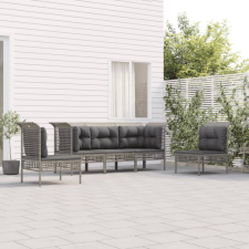 vidaXL 5 részes szürke polyrattan kerti ülőgarnitúra párnákkal kerti bútor