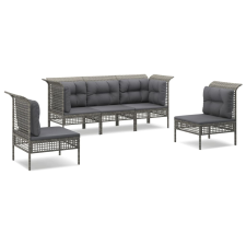 vidaXL 5 részes szürke polyrattan kerti ülőgarnitúra párnákkal (3187486) kerti bútor