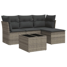 vidaXL 5 részes szürke polyrattan kerti ülőgarnitúra párnákkal (3217550) kerti bútor