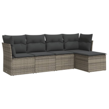 vidaXL 5 részes szürke polyrattan kerti ülőgarnitúra párnákkal (3217560) kerti bútor