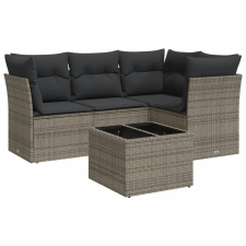 vidaXL 5 részes szürke polyrattan kerti ülőgarnitúra párnákkal (3217590) kerti bútor