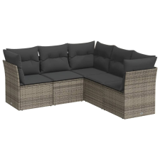 vidaXL 5 részes szürke polyrattan kerti ülőgarnitúra párnákkal (3217620) kerti bútor