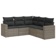 vidaXL 5 részes szürke polyrattan kerti ülőgarnitúra párnákkal (3218940) kerti bútor