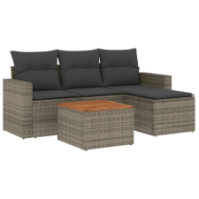 vidaXL 5 részes szürke polyrattan kerti ülőgarnitúra párnákkal (3224093) kerti bútor