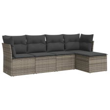 vidaXL 5 részes szürke polyrattan kerti ülőgarnitúra párnákkal (3249399) kerti bútor